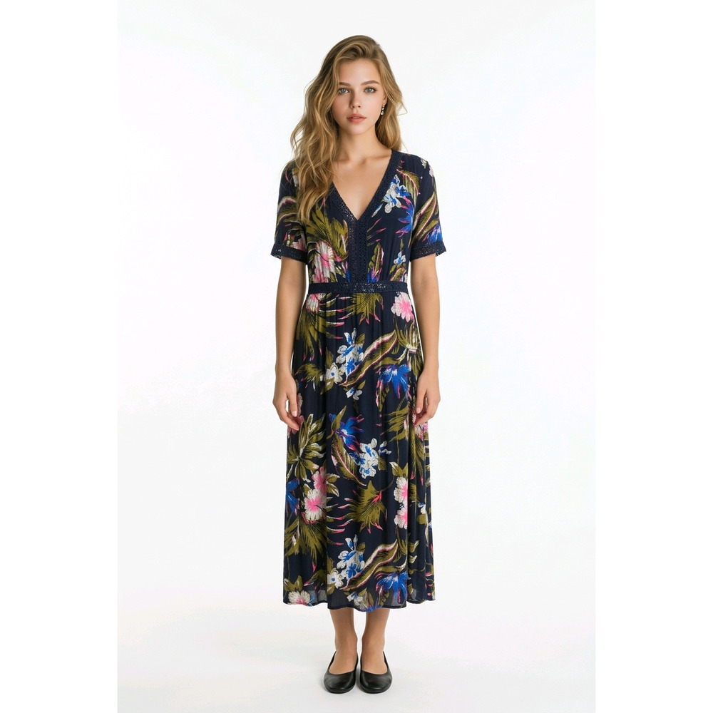 Davina Floral Print Maxi Dress size XL